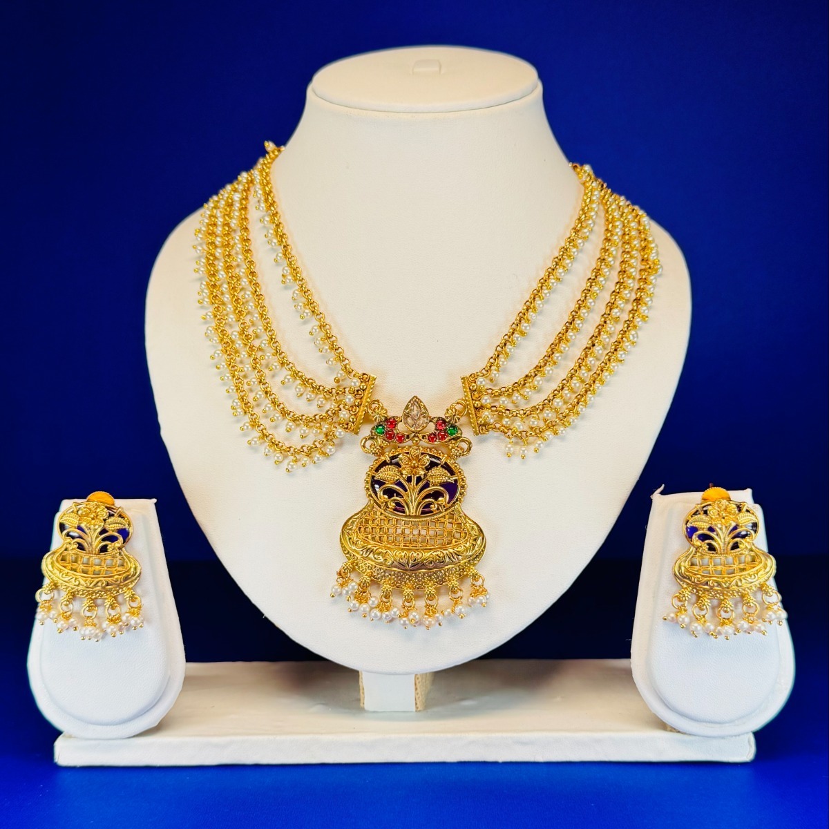 Antique Rajwadi Polish Bridal Necklace Set