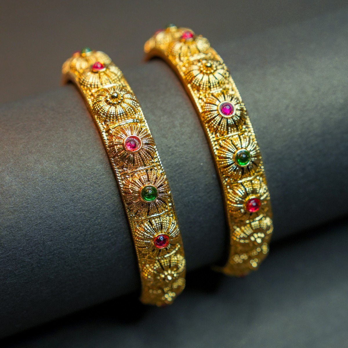 2 Antique Full Stone Party Wear Bangles 